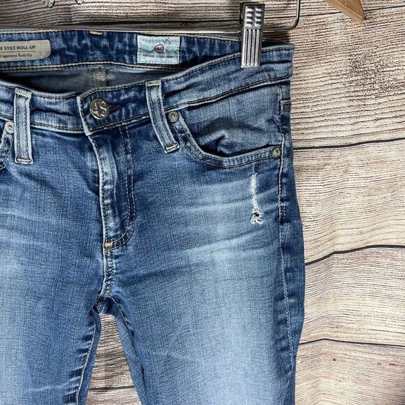 Adriano Goldschmied The Stilt Roll-Up Distressed Cuffed Jeans Sz 26 - Picture 7 of 13